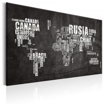 Tablou - World Map: Mundo Negro - Img 1