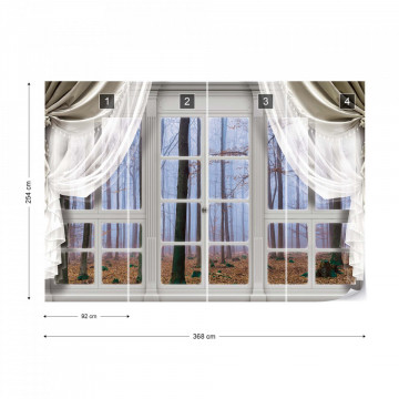 3D Door View Misty Forest Photo Wallpaper Wall Mural - Img 9