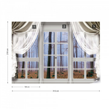 3D Door View Misty Forest Photo Wallpaper Wall Mural - Img 12