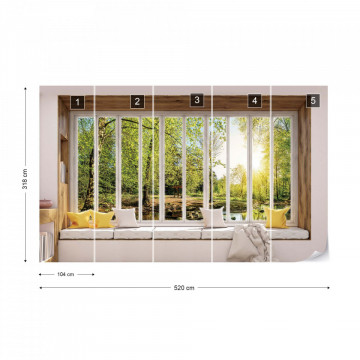 3D Window View Forest Photo Wallpaper Wall Mural - Img 15