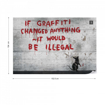 Banksy Graffiti Concrete Photo Wallpaper Wall Mural - Img 10