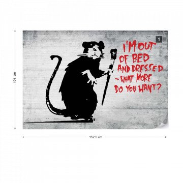 Banksy Graffiti Concrete Texture Photo Wallpaper Wall Mural - Img 10