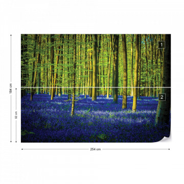 Blue Forest Trees Photo Wallpaper Wall Mural - Img 9