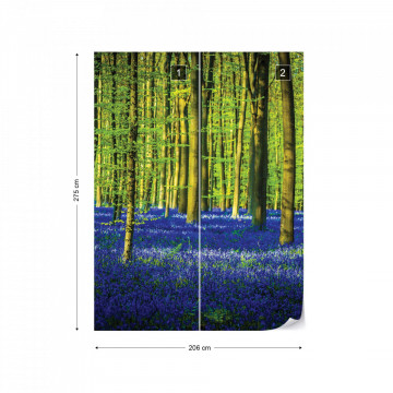 Blue Forest Trees Photo Wallpaper Wall Mural - Img 11
