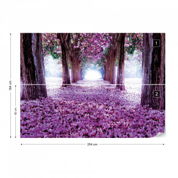 Flowers Trees Path Purple Photo Wallpaper Wall Mural - Img 5