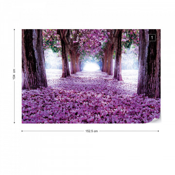 Flowers Trees Path Purple Photo Wallpaper Wall Mural - Img 12