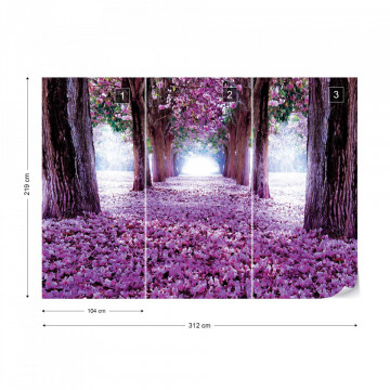 Flowers Trees Path Purple Photo Wallpaper Wall Mural - Img 16