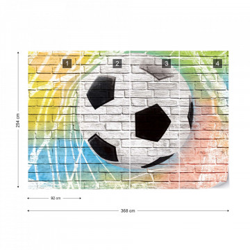 Football Graffiti Brick Wall Photo Wallpaper Wall Mural - Img 7
