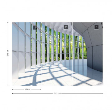 Forest 3D Modern Architecture View Photo Wallpaper Wall Mural - Img 4