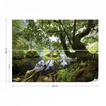 Forest Trees Lake Photo Wallpaper Wall Mural - Img 5