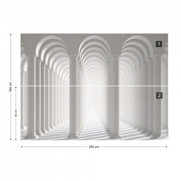 Fototapet - 3D Columns Optical Illusion - Img 8