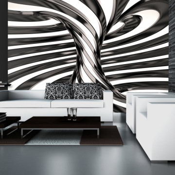 Fototapet - Black and white swirl - Img 1