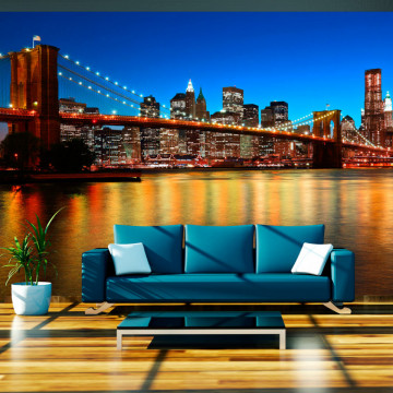 Fototapet - Dusk over the Brooklyn Bridge - Img 1