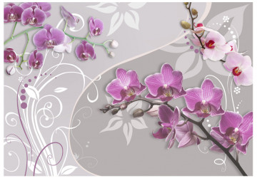 Fototapet - Flight of purple orchids - Img 2