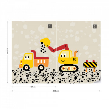 Fototapet - Muncind cu Lorry & Digger 14