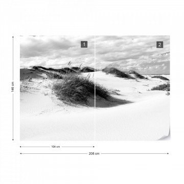 Fototapet - Peisaj cu Dune de Nisip – Alb-Negru - Img 14