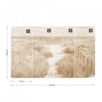 Fototapet - Potecă spre Mare – Efect Vintage Sepia - Img 16