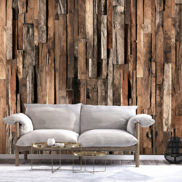 Fototapet - Wooden Curtain (Brown) - Img 1