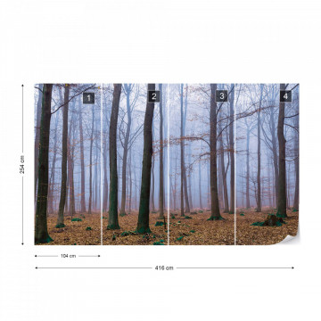 Misty Forest Photo Wallpaper Wall Mural - Img 16