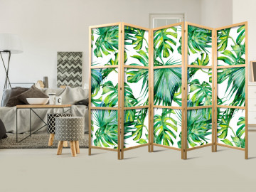 Paravan japonez - Monstera and Palm Leaves II - Img 2