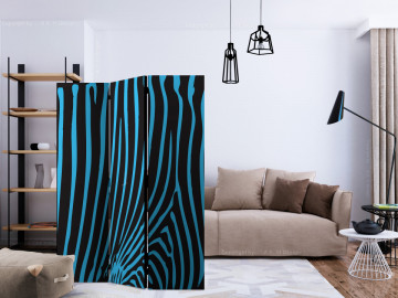 Paravan - Zebra pattern (turquoise) [Room Dividers] - Img 2
