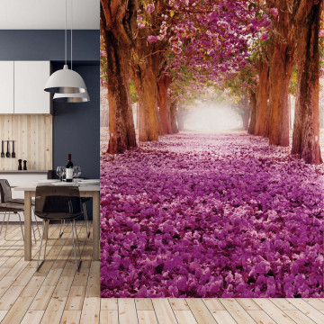 Pink Trees Path Photo Wallpaper Wall Mural - Img 19
