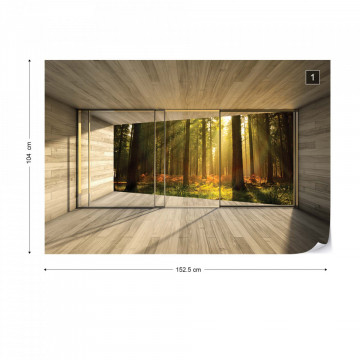 Sunrise Forest 3D Modern Window View Photo Wallpaper Wall Mural - Img 10