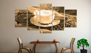Tablou - Coffe, Espresso, Cappuccino, Latte machiato ... - sepia - Img 2
