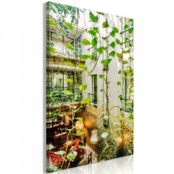Tablou - Cracow: Cafe with Ivy (1 Part) Vertical - Img 1