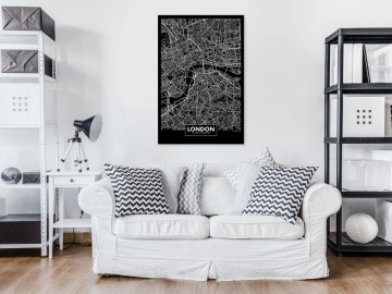 Tablou - Dark Map of London (1 Part) Vertical - Img 2