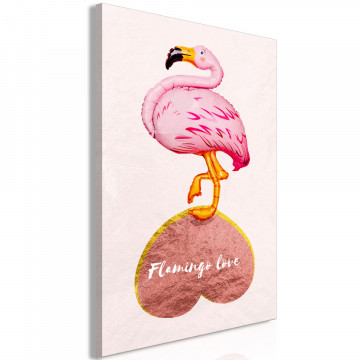 Tablou - Flamingo in Love (1 Part) Vertical - Img 2