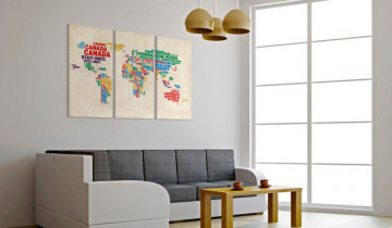 Tablou - Italian names of countries in vivid colors - triptych - Img 4