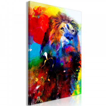 Tablou - Lion and Watercolours (1 Part) Vertical - Img 1