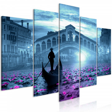 Tablou - Magic Venice (5 Parts) Wide Blue - Img 1