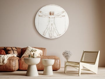 Tablou rotund - Vitruvian Man by Leonardo Da Vinci - A Drawing of the Proportions of a Man’s Body - Img 2