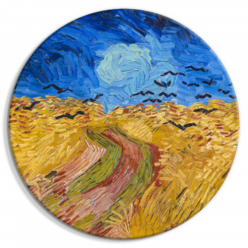 Tablou rotund - Wheat Field With Crows, Vincent Van Gogh - Summer Countryside Landscape - Img 1