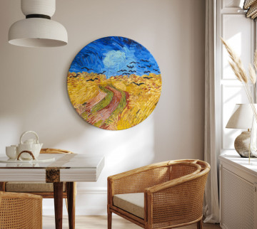 Tablou rotund - Wheat Field With Crows, Vincent Van Gogh - Summer Countryside Landscape - Img 2