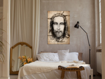Tablou - Shroud of Turin in Sepia (1 Part) Vertical - Img 2