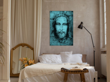 Tablou - Shroud of Turin in Turqoise (1 Part) Vertical - Img 2