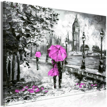 Tablou - Walk in London (1 Part) Wide Pink - Img 1