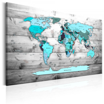 Tablou - World Map: Blue World - Img 1