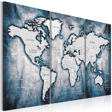 Tablou - World Map: Ink Triptych - Img 1