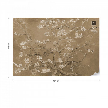 Van Gogh Blossoms in Sepia - Img 1