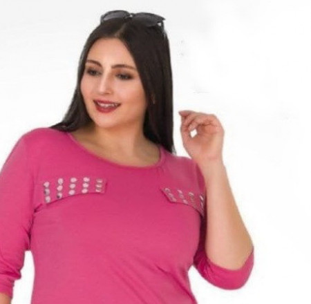 Set 3 piese - bluza roz, fusta neagra si pantalon negri SD001 - Img 3