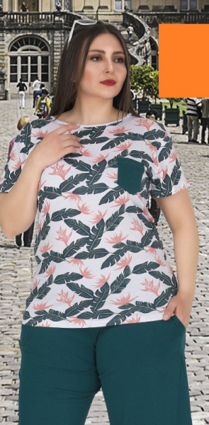 Compleu dama - bluza si pantalon - masura mare bluza motiv floral pt masura 46-48-50 - Img 2