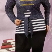 Set bluza si pantalon motiv marinar