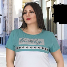 Compleu dama - bluza si pantalon - masura mare bluza alb cu verde pt masura 46-48-50 - Img 2