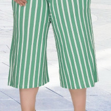 Compleu dama - bluza si pantalon - masura mare bluza alb cu verde pt masura 46-48-50 - Img 3