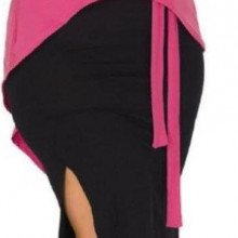 Set 3 piese - bluza roz, fusta neagra si pantalon negri SD001 - Img 2