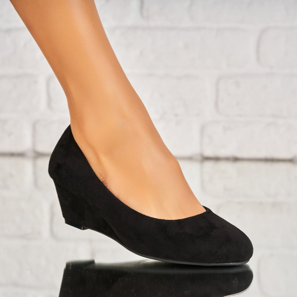 Дамски Ежедневни Обувки Обърната Екологична Кожа Черно Lamiya A4236